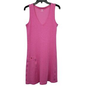 Toad & Co Pink V Neck Sleeveless Mini Tank Dress Flexcel Shift Valentines Day